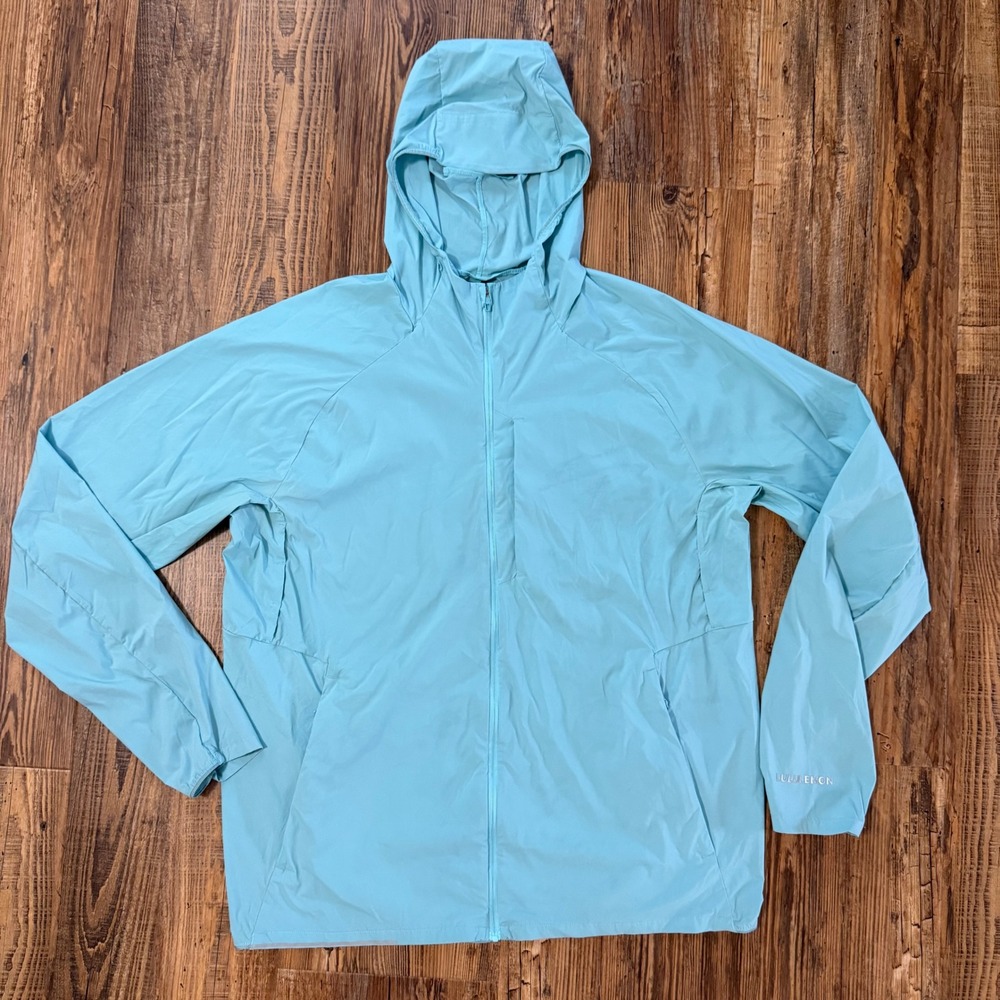 Lululemon Fast and Free Jacket Mens XLarge Blue Water Repellent Packable Running